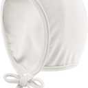 JANGANNSA Newborn Baby Hospital Hat Infant Set Head Cap Lovely Ears Belt Beanie 0-6Months (White)