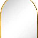 30x34'' Arched Ornate Wall Mirror for Mantel Traditional Baroque Inspired Bathroom Vanity Rectangular Mirror in Antiqued Gold Foil