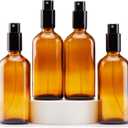 YIZHAO Amber Glass Spray Bottles 4oz, with Small Fine Mist Spray, Metal Cap, Refillable for Essential Oil,Travel,Cleaning,Perfume,Aromatherapy,Makeup  4 Pcs