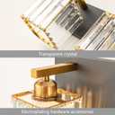 Modern Bathroom Vanity Light 3-Lights Black Gold Crystal Bathroom Wall Light Vanity Light Fixtures20.47-inch Modern Minimalist Design