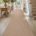Color&Geometry Door Mat 3'x12' Runner Rug with Rubber Backing, Non Slip Washable Hallway Runner Kitchen Runner Rug, Carpet Runners for Hallway Living Room Bedroom, Beige (Rolled-up NO Creases)