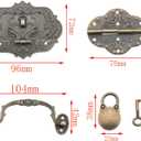 CHENJIN 1 Set Vintage Locking Handle Hinge Kit with Screws Zinc Alloy Antique Hinge Latch Wine Box Latch Panel Box Latch for Wooden Box Tool Box DIY Jewelry Box Decoration