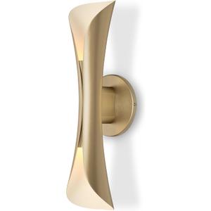 Tubicen Gold Wall Sconce Hardwired Elegant Modern Movie Theater Sconces Lighting Up Down Indoor 15.7" H Dimmable Decorative Accent Wall Lights for Living Room Bedroom Hallway Stairway