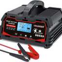 Battery Charger 40A, 12V/24V Lead Acid Smart Battery Charger, 12V LiFePO4 Car Battery Trickle Charger, Automatic Battery Maintainer for Car Motorcycle Lawn Mower Marine Boat Lead Acid Batteries (Black)