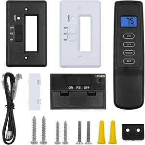 Upgrade Gas Fireplace Remote Control Kit, Millivolt Gas Valve Fireplaces and Stoves LCD Screen with Thermostatic, Compatible with Skytech, Majestic, Ambient, monessen, Vermont, etc
