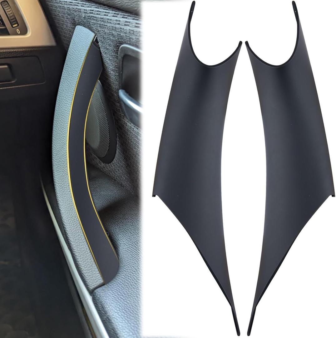 2 PCS Door Handle Covers Fit for BMW, Interior Pull Handles Cover, Inside Door Inner Pull Handle, Compatible with BMW 3 Series 4 Series F30/F31/F32/F33/F36/F80/F82/F83 (Left Front+Right Front, Black)