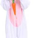 Unisex Animal Costume KidsPlush Hooded Animals Pajamas ChildHalloween Carnival Animal Kid Jumpsuit Boys & Girls (Medium, Bunny)