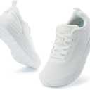 Joomra White Wide Toe Box Tennis Shoes for Women Female Size 8 8w Gym Walking Exercise Fitness Cozy Fashion Width Sneakers Zapatos de Mujer 39
