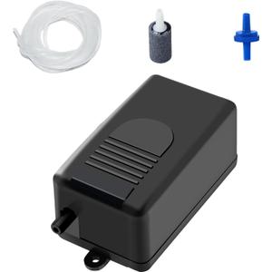 AQUANEAT Aquarium Air Pump for Small Fish Tank up to 10 Gallon, 50 GPH Hydroponic Oxygen Aerator, with Airline Tubing, Air Stone Bubbler, Check Valve