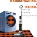 Buffalo Plaid Area Rug, Checkered Rug 27.5x43 Inches, Black and Orange Rug, Washable Cotton Mat for Front Porch, Entryway, Kitchen, Living Room, Christmas Decor