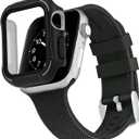 WITHit Protective Glass Cover with Integrated Bumper, Compatible with Apple Watch, 45mm, Gold/Rose Gold – Seamless Fit, Easy Installation, Screen Protector and Bumper for Apple Watch