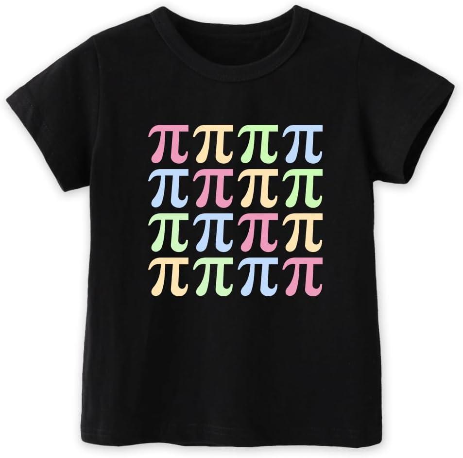 Pi Day Shirt Kids  Toddler Boys Girls Happy Pi Day T-Shirt  Math 3.14 Pie Pineapple Funny Tee 3T-7T (Black)