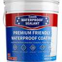 Polyurethane Waterproof Coating 5 Gallon White, Large Capacity for Large Area Cracks & Leaks Repair Coating for Pools, Roofs, Decks, Walls, Durable Water-Based Polyurethane Waterproof Sealant