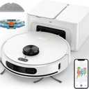 SHELIKI Robot Vacuum and Mop Combo, Self-Emptying Robotic Vacuums Cleaner LiDAR Navigation for Hard Floor