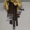 Lootkell Deep Walnut Wood Curtain Rods for Windows 66 to 120 1" Diameter Heavy Duty Window Curtain Rod Adjustable with Handmade Wood Grain Design for Living Room Bedroom Kitchen Farmhouse Outdoor