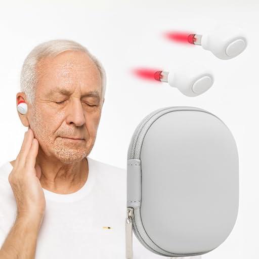 Red Light Device for Ears and Nose  650nm LED Ear Wellness & Daily Comfort, Hands-Free Design, Lightweight & Portable for Home, Work & Travel (White) (2 Pack-Compact)