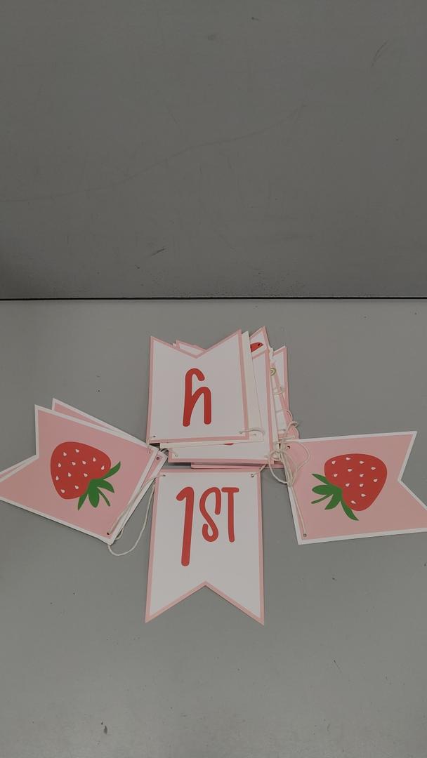 Strawberry Themed Happy Birthday Banner