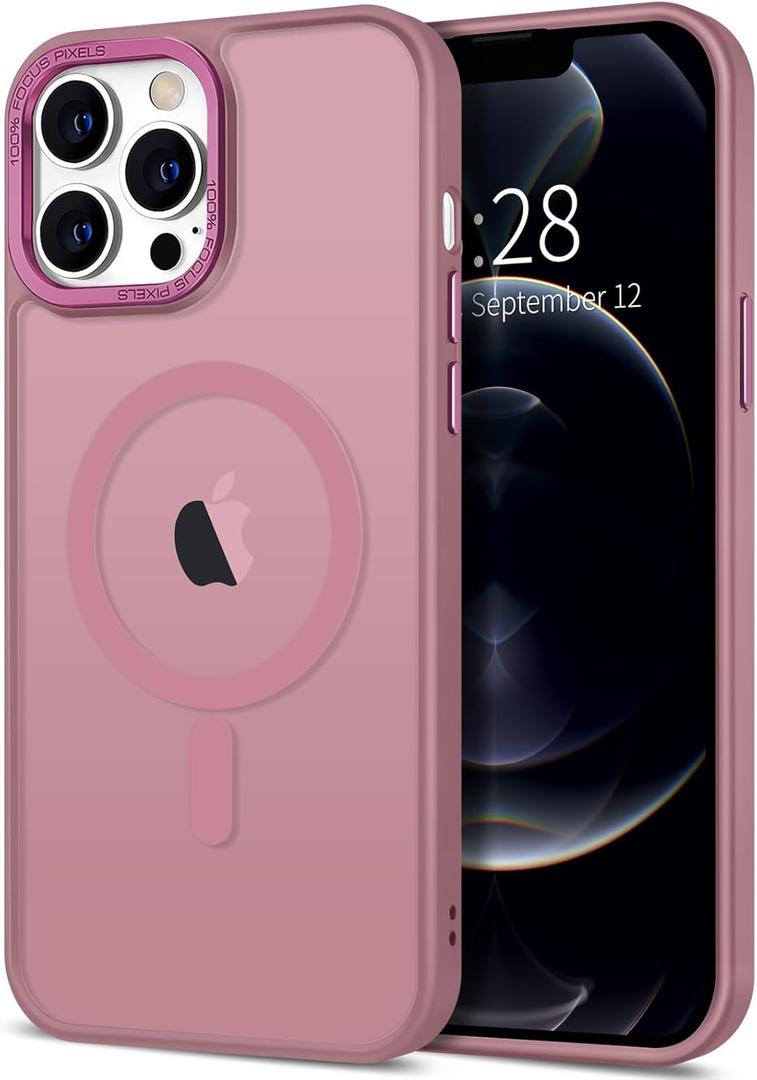 2 x Hython Case for iPhone 12 Pro Max Case Magnetic Translucent Matte Phone Cases 6.7" [Compatible with MagSafe] Thin Slim Fit Shockproof Bumper Hard Protective Cover for Women Men Girls, Grape Purple