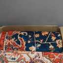 YJ.GWL Area Rugs for Living Room 6x9 Machine Washable Rugs, Non Slip Floral Vintage Rug Indoor Carpet, Stain Resistant Large Rug for Bedroom Dining Room, Orange-Red