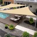 Right Triangle 12' x 12' x 17' Beige Sun Shade Sail Canopy Awning for Patio Backyard Lawn Garden Outdoor Activities Grade UV Block Mesh Netting, We Can Make Custom Sizes