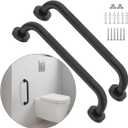 20 Inch Anti Slip Shower Grab Bar Oil Rubbed Black 1.25" Diameter,Munzong 2 Pack Bathroom Grab Bar, Knurled Bathroom Balance Bar,Safety Hand Rail Support Handicap Elderly Senior Assist Bath Handle