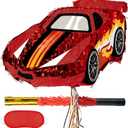 WERNNSAI Race Car Piata - Race Car Birthday Decorations Truck Car Piata Bundle with Blindfold and Bat Monster Truck Party Favors for Kids Boys Exciting Party Games Supplies