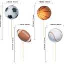 Gyufise 36 Pack Sports Cupcake Toppers Baseball Rugby Cupcake Picks Basketball Toothpicks Soccer Ball Football Cake Decor for Boy Happy Birthday For Sports Ball Game Theme Party Supplies Decoration