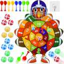 Thanksgiving Games Turkey Dart Board for Family, Kids Adults with 12 Sticky Balls and 8 Darts, Thanksgiving Activities Games Toys Indoor Outdoor Party Favors Gifts