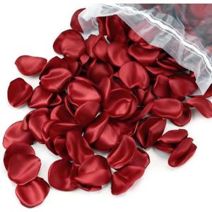 Der Rose 300pcs Artificial Flowers Silk Fake Red Rose Petals Flower Girl Scatter Pedals for Aisle Centerpieces Table Confetti Party Favors Home Wedding Decorations