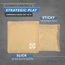 Professional Cornhole Bags - Set of 8 Regulation All Weather Double Sided - Sticky Side/Slick Side Bean Bags for Pro Corn Hole Game (Gold & Black)