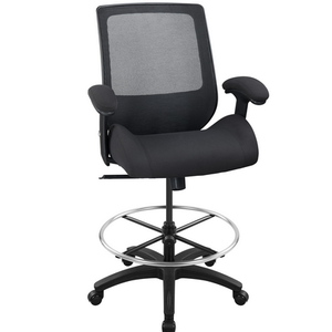 BOLISS Ergonomic Mesh Computer Office Drafting Chair with Super Soft Adjustable Arms Molded Foam Seat Cushion Lumbar Support and Big Foot Ring - Black