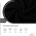 100% Cotton Hand Towel Set of 2, (16 x 28 inches) Sustainable, Soft, Highly Absorbent, Quick Drying, Combed Cotton Hand Towels Pack of 2 Ideal for Hotels, Spa, Bathroom, Dorm, Black, Hand Towel - Pack of 02