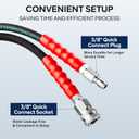 3/8" Pressure Washer Hose 25FT 4800PSI with 3/8 Inch Quick Connect, Kink Resistant Industry Grade Steel Wire Braided, Wear Resistant Power Washer Hose with M22 14mm Adapter