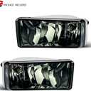 Fog Lights Assembly for 2007 2008 2009 2010 2011 2012 2013 2014 2015 Chevy Silverado Replacement Kit for 2007-2013 Avalanche,2015-2020 Suburban with H16 12V 19W Halogen Bulb Smoke Lens
