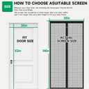 Upgraded Magnetic Screen Door Mesh, Full Strip Magnets, Heavy Duty Fiberglass Mesh, Door Screen Magnetic Closure for Single Door Size 36 x 82 Inch, Screen Door Size 38 x 84 Inch Black