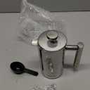 Small Stainless Steel French Press, 12oz Dual-Filter Coffee Plunger Pot Brewer and Maker for Individual Serving, Silver