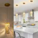3-Pack Gold Pendant Lighting Modern Crystal Chandelier for Kitche Island