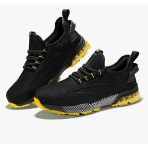 SPIEZ Composite Toe Shoes for Men Women, Lightweight Breathable Non Steel Toe Safety Shoes, Puncture Proof Slip Resistant Work Sneakers for Construction,Warehouse,Black Blue/Black Yellow