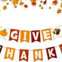 Thanksgiving Banner Decorations Give Thanks Banner for Thanks Giving Decoration Thanksgiving Party Office Indoor Wall Hanging Decorations