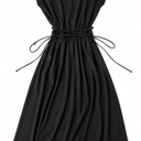 Women's Black Silk Wrap Dress, Size Large