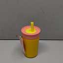 Owala Kids Insulation Stainless Steel Tumbler with Spill Resistant Flexible Straw, Easy to Clean, Kids Water Bottle, Great for Travel, Dishwasher Safe, 12 Oz, Peach and Yellow (Picnic)