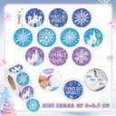 2 x Karenhi 1000 Pcs Winter Snowflake Sticker Roll, 1.25inch Christmas Snowflakes Princess Labels Self Adhesive Winter Holiday Decoration for Xmas Envelopes Seal Cards Wonderland Party Favor Gift Wrapping