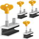 Window Locks, 4 Sets Sliding Security Window Lock with Key for Vertical & Horizontal Sliding Windows & Sliding Doors, Adjustable Window Locks Security Window Stoppers for Patio Bedroom Home and Office