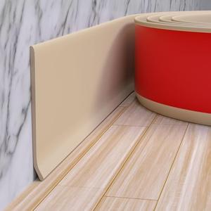 Duzzy Flexible Baseboard Molding Trim, 4 Inch(W) x 20 Feet(L) Peel and Stick Rubber Wall Trim Molding, Self-Adhesive Vinyl Wall Base Cove Base