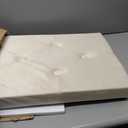 Storage Ottoman Bench, 43 Inch Foldable Ottoman with Legs, Velvet Foot Rest Stool, End of Bed Bench, Storage Chest for Living Room, Bedroom (Beige)