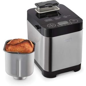 Dash Everyday Bread Maker - Features Pre-Programmed Baking Modes, Automatic Ingredient Dispenser & Digital Display Panel - Durable Nonstick Bread Pan - Up to 1.5 Pounds - Black