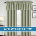 H.VERSAILTEX 100% Blackout Curtain Valances for Kitchen Windows/Bathroom/Living Room/Bedroom Thermal Insulated Rod Pocket Valances for Windows, 2 Pack, 52" x 18", Light Sage