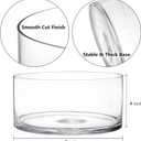 YOUEON Wide Glass Cylinder Vase, 4" Tall x 8" Wide Flower Glass Vase, Cylinder Terrarium Bowl, Decorative Centerpiece for Weddings Events, Pillar Candle, Flower Arrangement, Clear