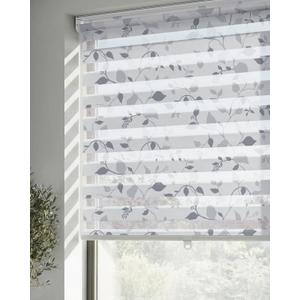 Cordless Zebra Blinds for Windows, Foggy Laurel, 26" W x 72" H