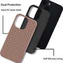 Trendy Cute Hybrid 2 Layer Brown Polka Dot Phone Case for iPhone 13,Brown
